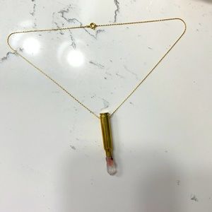 Gun shell crystal necklace